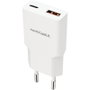 Nanocable Cargador de Pared 20W con USB-C PD y USB-A QC, Blanco